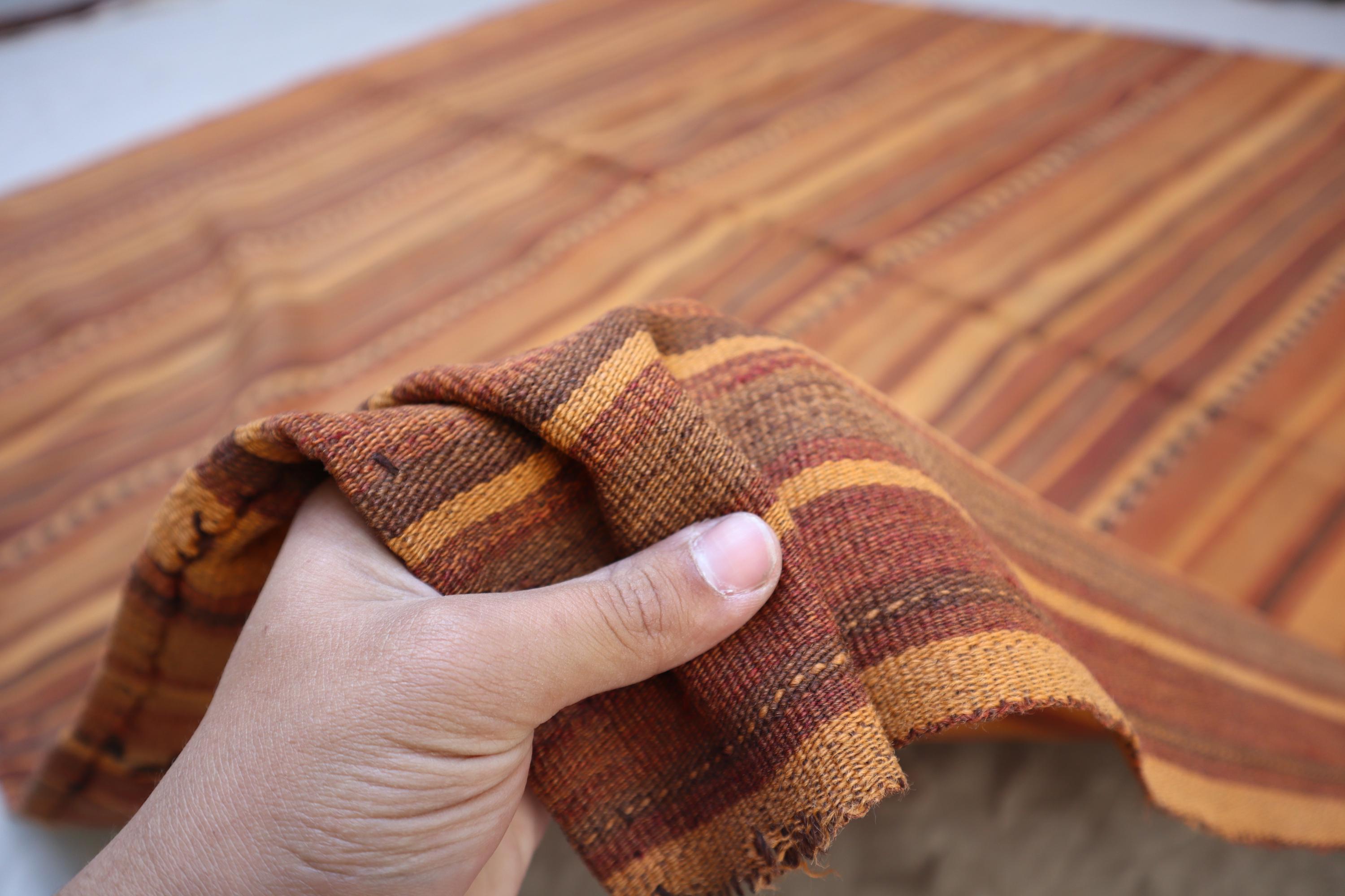 1940 年代アンティーク オレンジ レッド 5 x 7 フィート