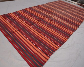 5'4x10'4 ft Afghan Handmade Kilim rug - Striped Vintage Rug - Turkmen Flatweave Boho Rug - Oriental Antique Rug - Hallway Wide Runner Rug