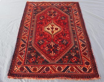 ヴィンテージフローラルラグ、3 x 5 フィートのアフガニスタンバルーチ