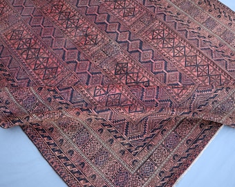 Collectors piece 7x9 Rust Red Pictorial Geometric Rug Afghan Large Vintage Rug, Handmade Wool Rug, Antique Tribal Caucasian Rug, Bedroom Rug