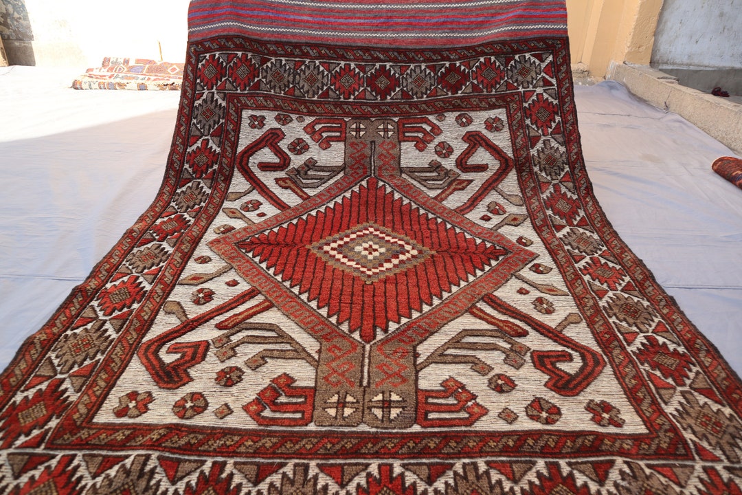 【値下げ依頼】ヴィンテージラグ　トライバルラグ　アフガンラグ　トルクメン ヴィンテージラグ トライバルラグ トルクメン ペルシャ産