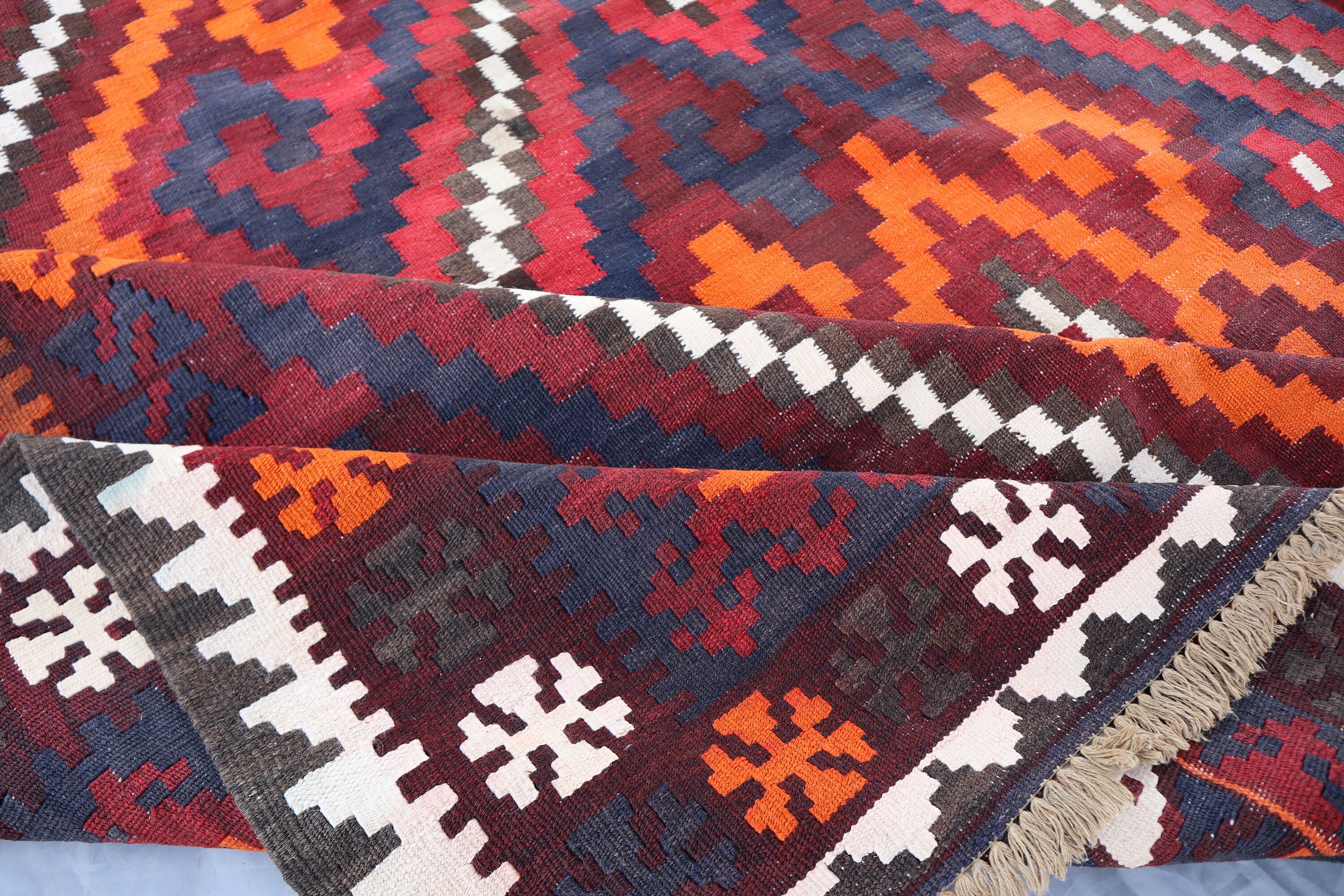9x16 Afghan Kilim Area Rug, Vintage Handmade Wool Large Rug, 1970s ...