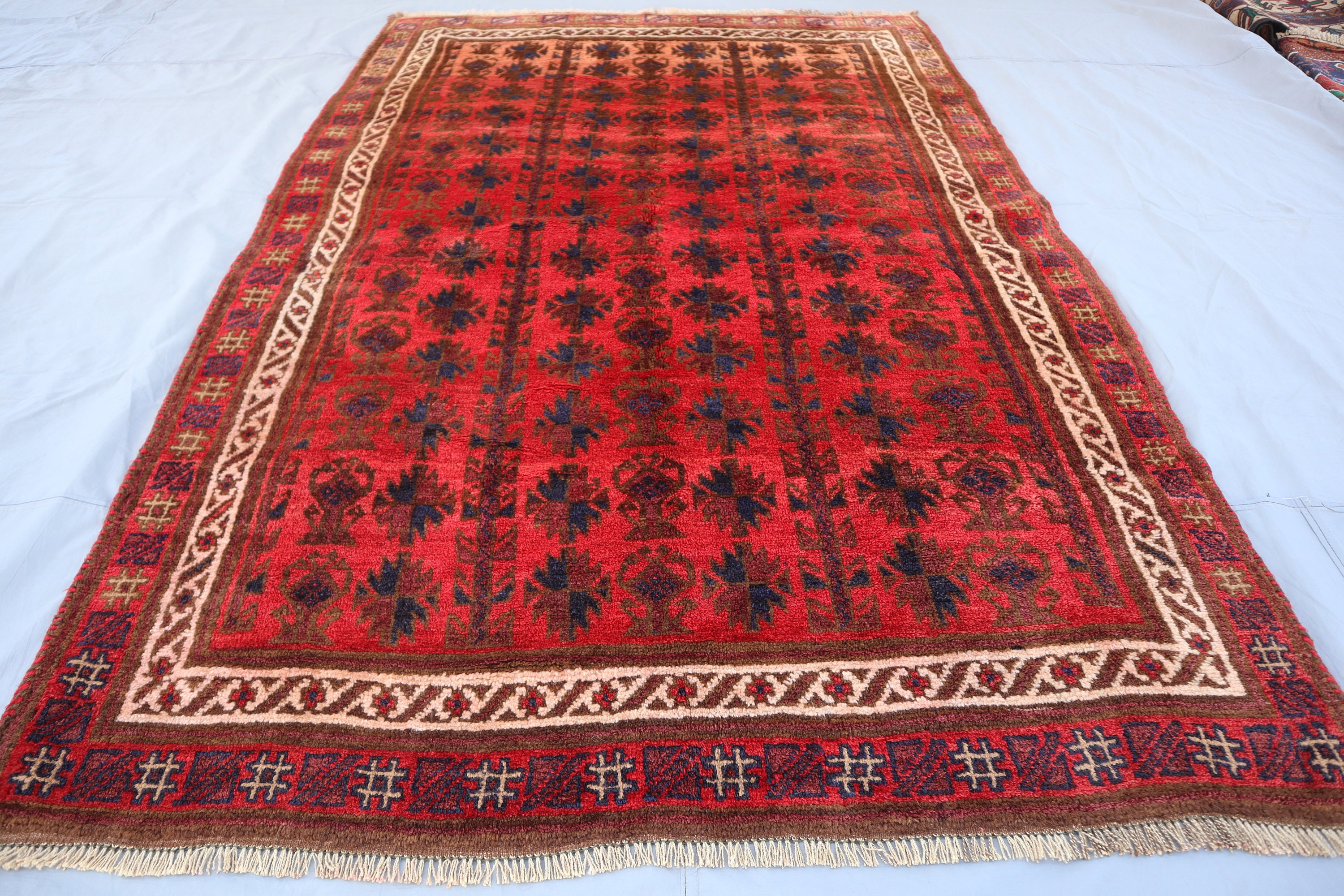 4'9x7'3 フィート アンティーク トルクメン マルダリ ヴィンテージ