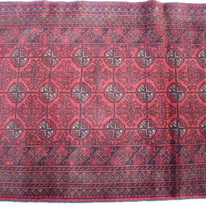 9 ft Runner Rug, Afghan Handmade Wool Runner Rug, Tribal Bukhara Turkmen Rug, Antique Oriental Runner, Hallway Runner Rug, Kitchen Runner