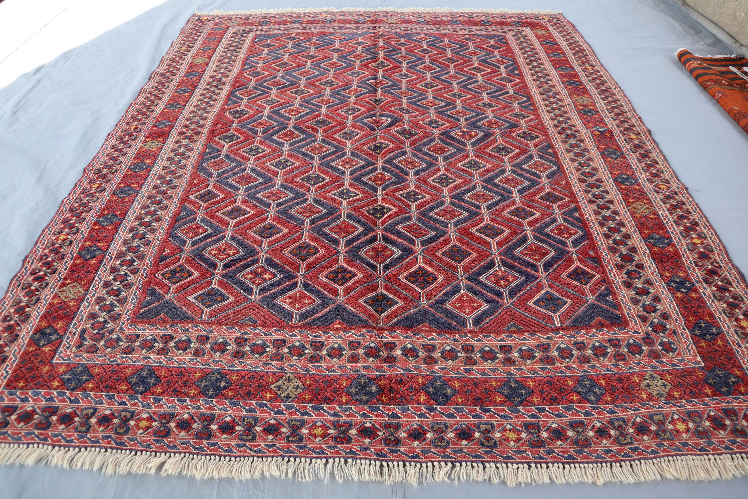 1960s Antique Rug 5'6x6'6 Ft Afghan Vintage Mashwani Rug, Turkman