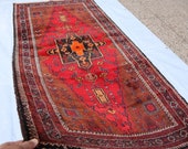 Vintage Baluch Rug, 3 39 6x6 39 11 Ft Gorgeous Heriz Pattern Afghan Handmade Wool Rug, Antique Medallion Rug, Rugs For Living Room 4x7 Bedroom Rug
