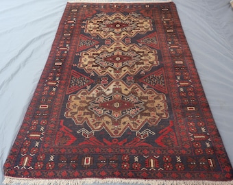 4x7'5 フィートのブラウン ヴィンテージ ラグ、アフガニスタン