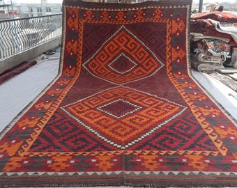 6x15 ヴィンテージ テラコッタ ラグ 1900 アンティーク