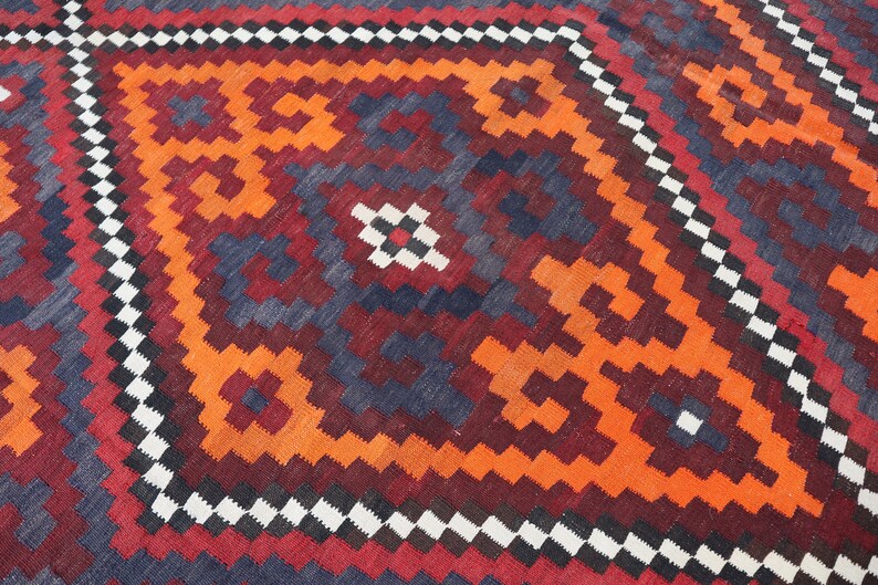 9x16 Afghan Kilim Area Rug, Vintage Handmade Wool Large Rug, 1970s ...