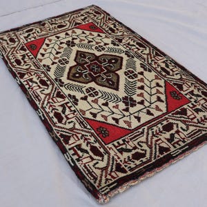 Afghan Handmade Rug, Cushion Cover Rug, 1&#39;7x2&#39;8 ft Vintage Rug, Bukhara rug, Pillow Case Rug, Turkmen Tribal Area Rug, Beige Muted Wool Rug
