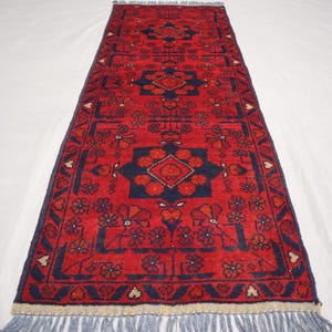 2x5 Antique Geometric Runner Rug 1&#39;9x4&#39;10 Afghan Hand knotted Wool Rug - Kitchen Bathroom Runner - Oriental Vintage Rug - Turkmen Tribal Rug