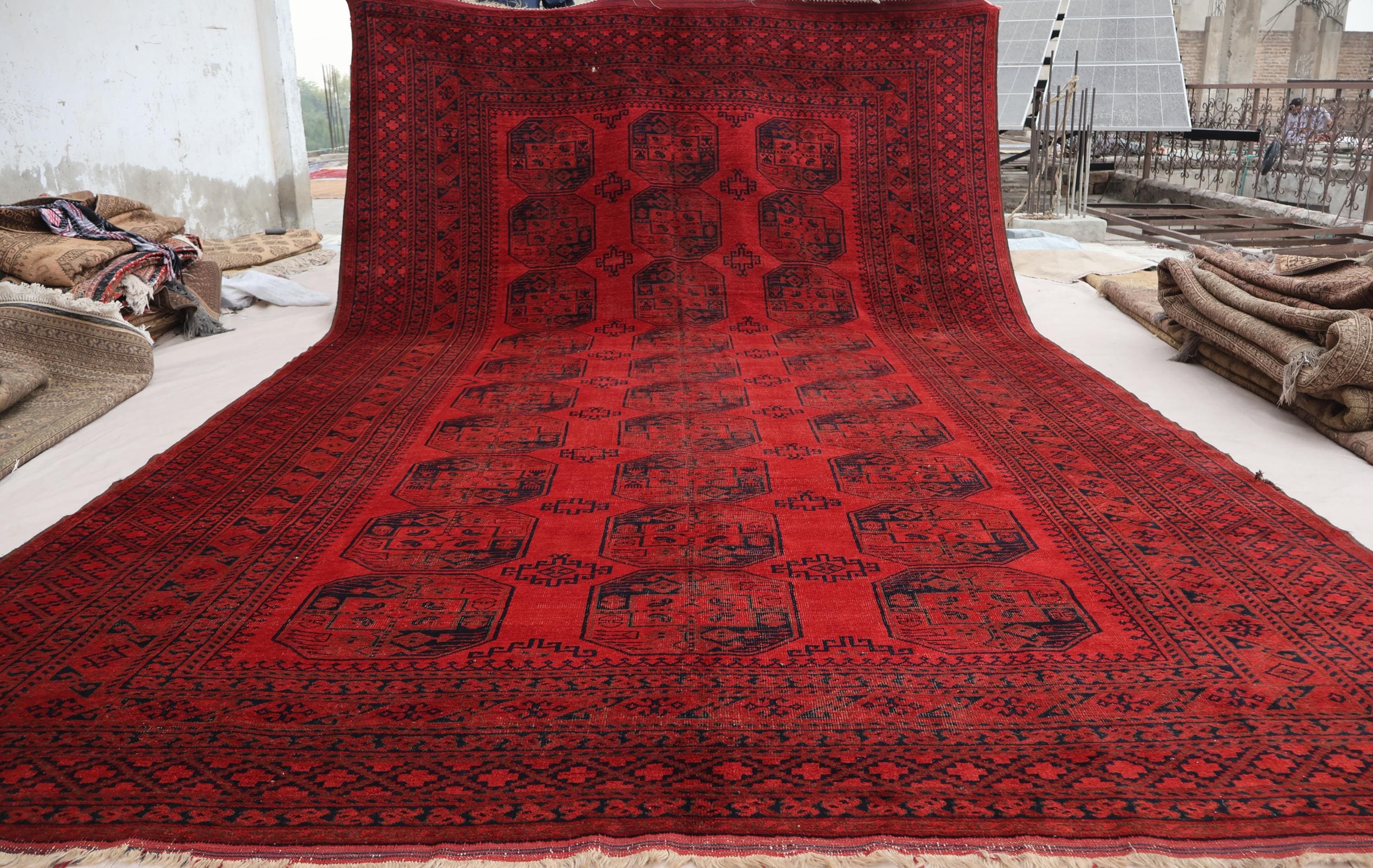 Large Antique Rug Large Vintage Rug 9x16 Ft Collectors Piece Antique Turkmen Ersari Rug ...