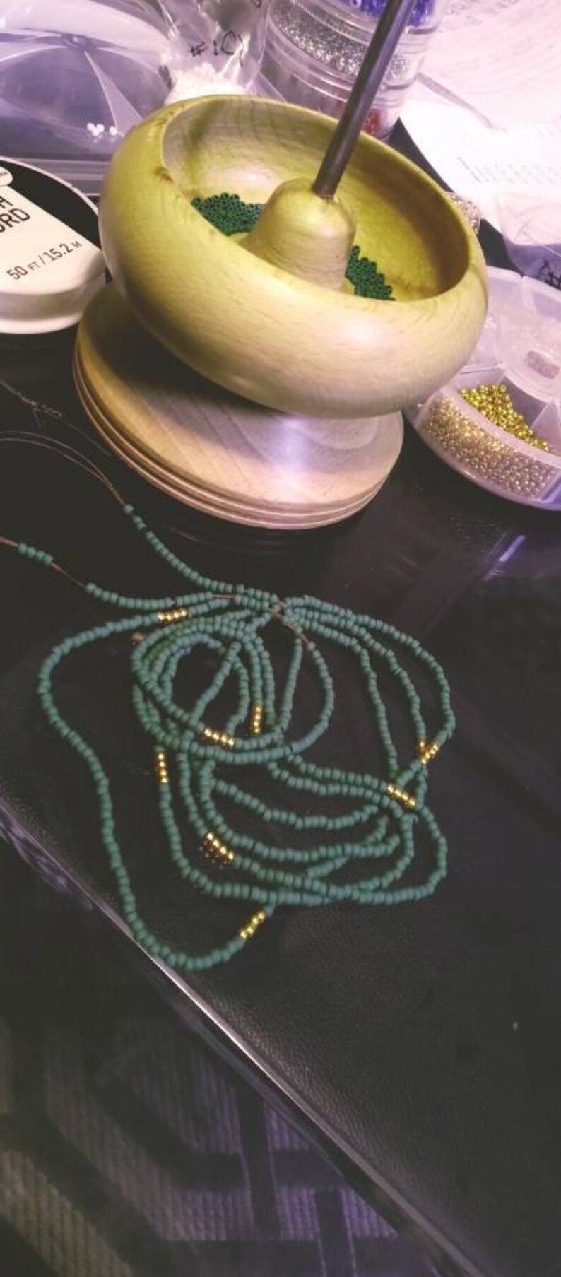 Money Green and Gold Waist Beads