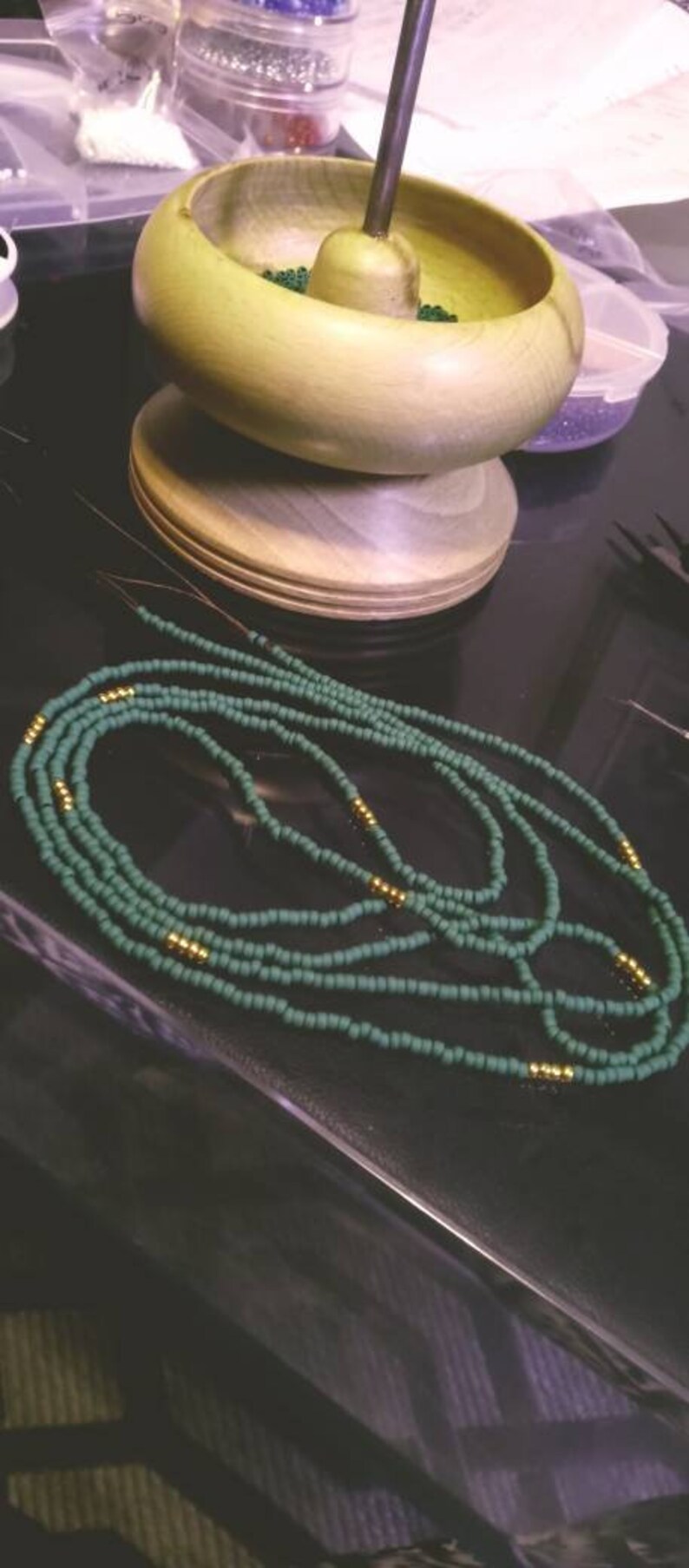 Money Green and Gold Waist Beads