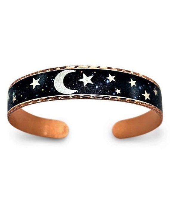 Details about   Copper cuff bracelet with to the moon 