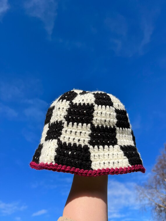 Black and White Checkerboard Crochet 
