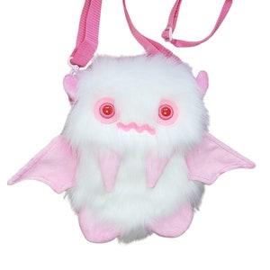 Rare Albino Floof Monster Friend BACKPACK/Messenger Bag/Monster Backpack/Monster Purse/Monster Messenger Bag/Kawaii Fluffy Bag