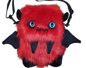 Spooky the Red Floof Monster Friend RUGZAK/Boodschappentas/Monster-rugzak/Monster-portemonnee/Monster-draagtas/kawaii pluizige tas