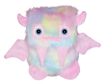 Mochila/Bolso de mensajero/Mochila monstruo/Bolso monstruo/Bolso mensajero monstruo/Bolso esponjoso kawaii con diseño de unicornio arcoíris pastel