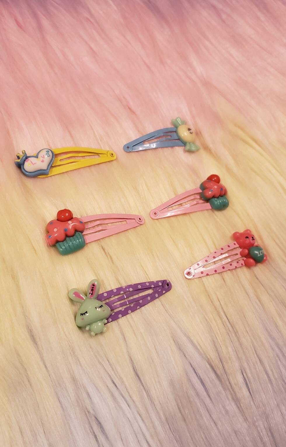 Kawaii Hair Clip 6 Pack/Decora Hair Clips/Fairy Kei Clips/Cute Etsy
