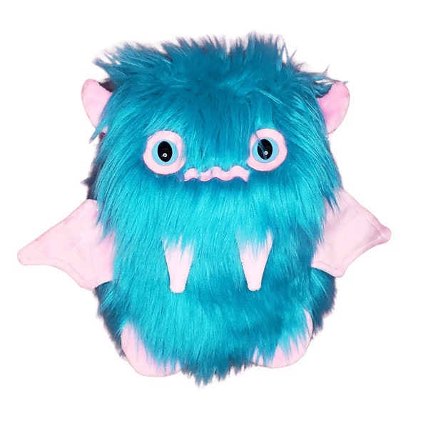 Bubbleyum the Blue/Pink Floof Monster Friend BACKPACK/Messenger Bag/Monster Backpack/Monster Purse/Monster Messenger Bag/Kawaii Fluffy Bag