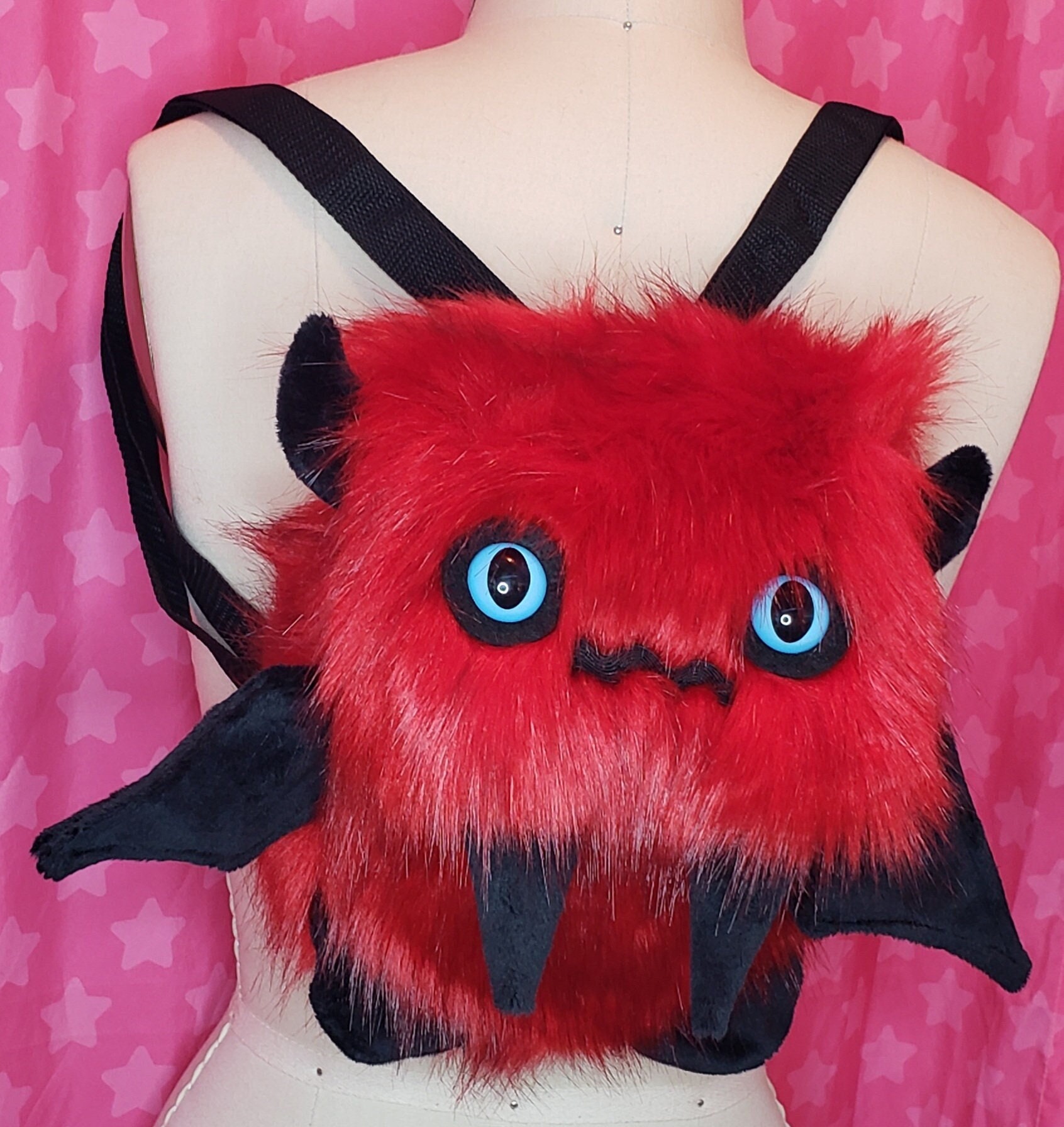 Spooky the Red Floof Monster Friend Backpack/messenger Bag/monster