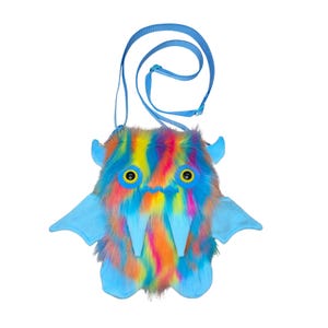 Blue Rainbow Floof Monster Friend BACKPACK/Messenger Bag/Monster Backpack/Monster Purse/Monster Messenger Bag/Kawaii Fluffy Bag