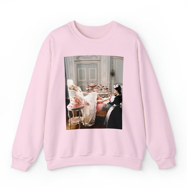 Let Them Eat Cake Marie Antoinette Rococo Cotton Candy Girly 00's Movie Cottage Core French Pink Unisex Crewneck Sweatshirt