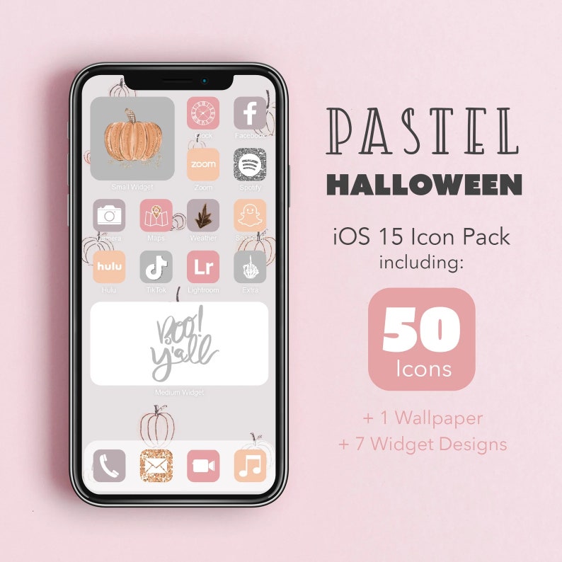 Pastel Fall / Halloween iOS16 App Icons Pack | Set of 50 App Icons with Widgets and Wallpaper | iPhone App Icons 