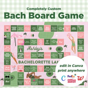 Palm Springs Bachelorette Board Game Template: Girls Weekend (Digital Download)
