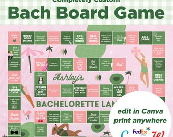 Palm Springs Bachelorette Board Game Template: Girls Weekend (Digital Download)
