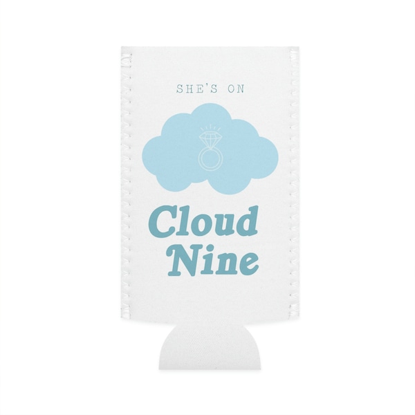 On Cloud Nine Bachelorette Cloud 9 Bridal Party Soft Girl Pastel Aesthetic Heavenly Bridesmaids Gifts Engagement White Claw Slim Can Koozie