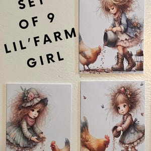 Cartes Petite fille de ferme (5-9)