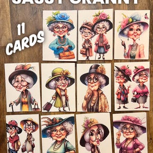 Cartes impertinentes de grand-mère (lot de 11)