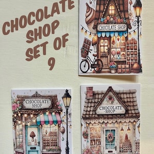Cartões de felicitações da loja de chocolates (conjunto de 9)
