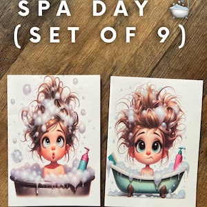 Cartes de voeux pour une journée au spa (lot de 9)