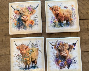 Highland Cow Coasters