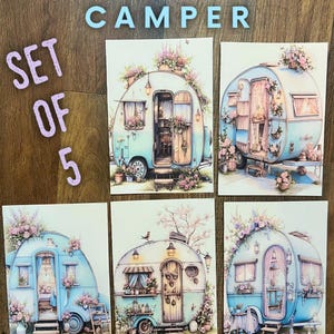Shabby Chic Vintage Camper (5er Set)