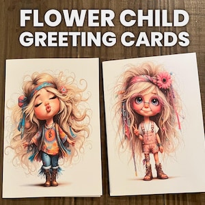 Biglietti di auguri Flower Child (set di 7)