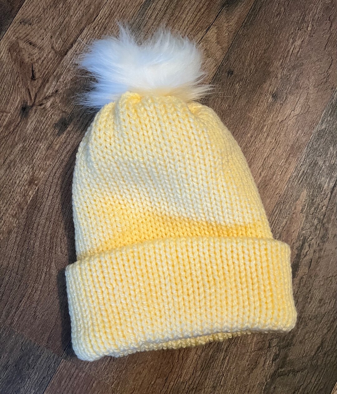 Hand Knitted Soft Butter Yellow Toboggan Beanie Etsy