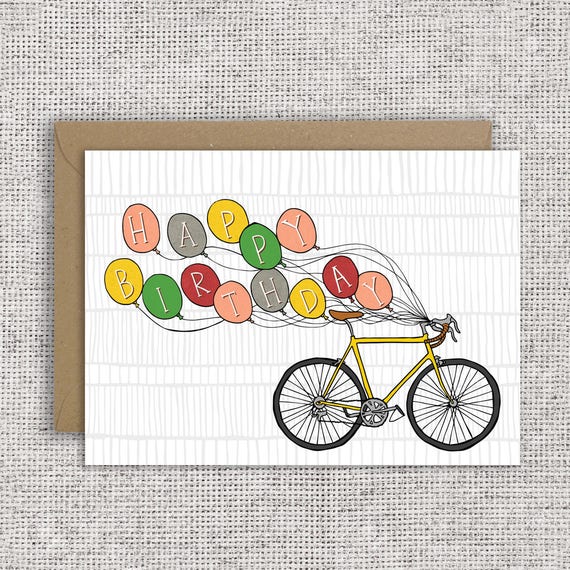 Velo Joyeux Anniversaire Carte Danniversaire Pour Etsy