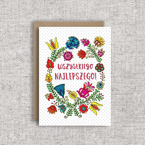 Carte Danniversaire Polonaise Wszystkiego Najlepszego Carte Etsy Carte Danniversaire Polonaise Wszystkiego Najlepszego Carte Etsy