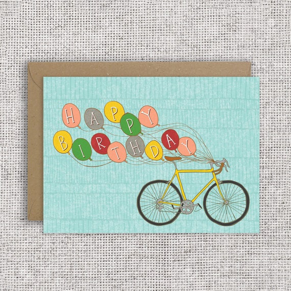 Velo Joyeux Anniversaire Carte Danniversaire Pour Etsy Velo Joyeux Anniversaire Carte Danniversaire Pour Etsy