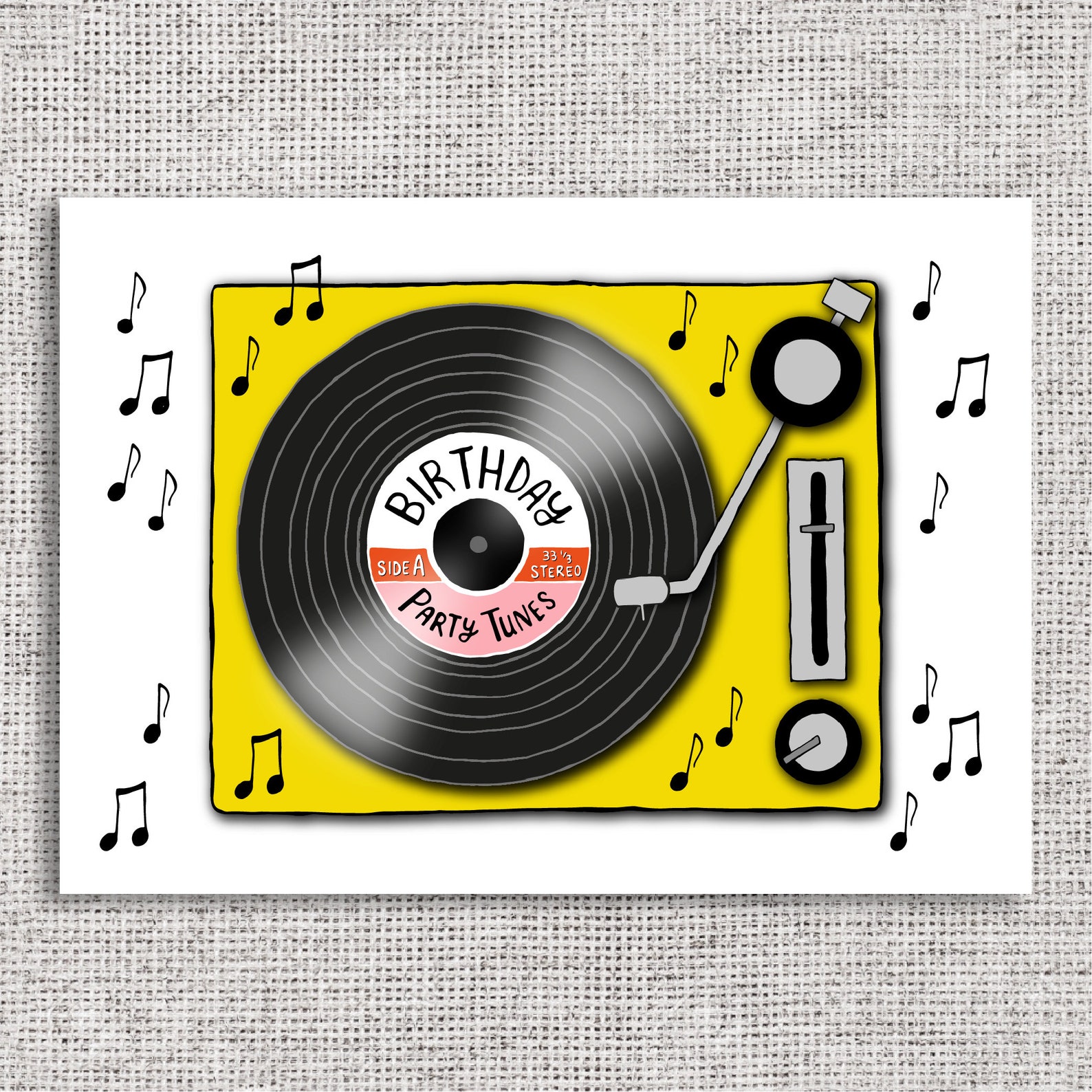 Vinyl Record Player Birthday Card Funny Vinyl Record Player Etsy