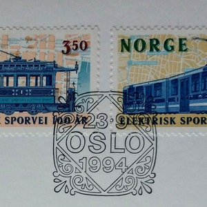 Znaczki tramwajowe Norwegia 100 lat