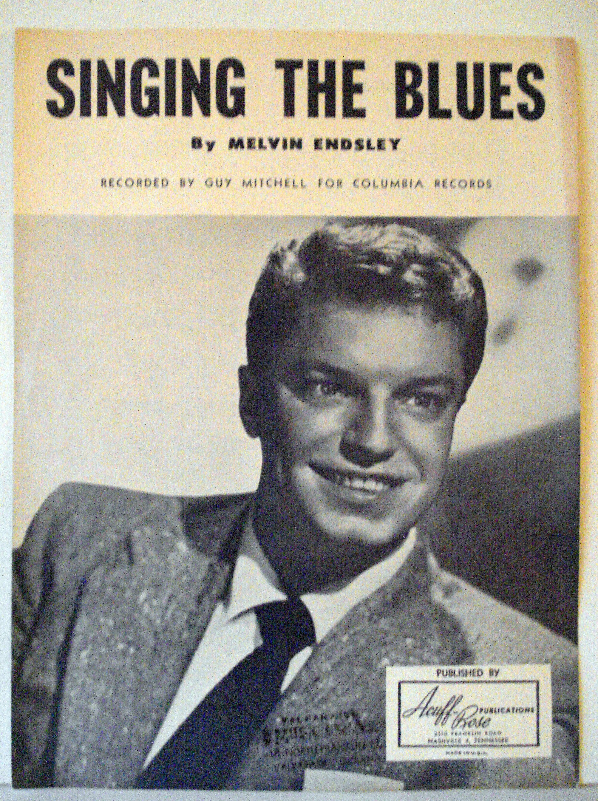 Singing The Blues 1954 Song. Guy Mitchell image Etsy