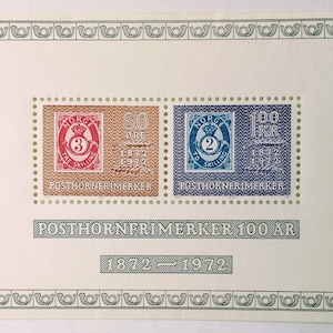 Norway Stamps 1972. 100th Anniv. Post Horn Stamps.