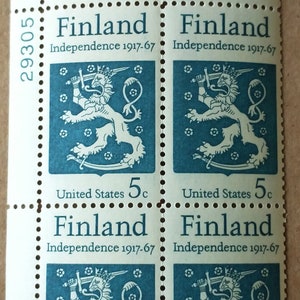 Finland 1967 Independence Stamps. Block of 4.