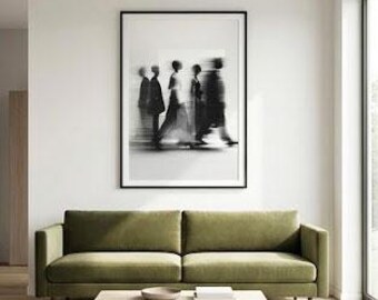 Fashion Runway Silhouettes - Motion Fashion Figure Illustration Print, Digital Download