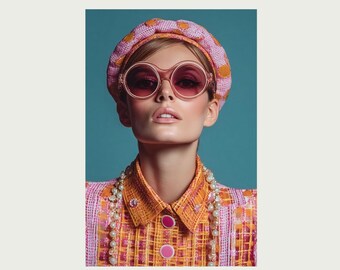 1960s Mod Fashion Portrait –  Retro Pop Art Printable Print